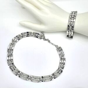 CROWN TRIFARI ALFRED PHILIPPE 1955 GOLDEN GATE Necklace & Bracelet Set